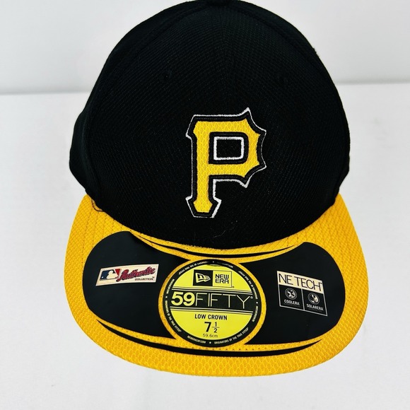 New Era Other - Pittsburg Pirates Hat Black Yellow Fitted 7 1/2 New Era Authentic Collection